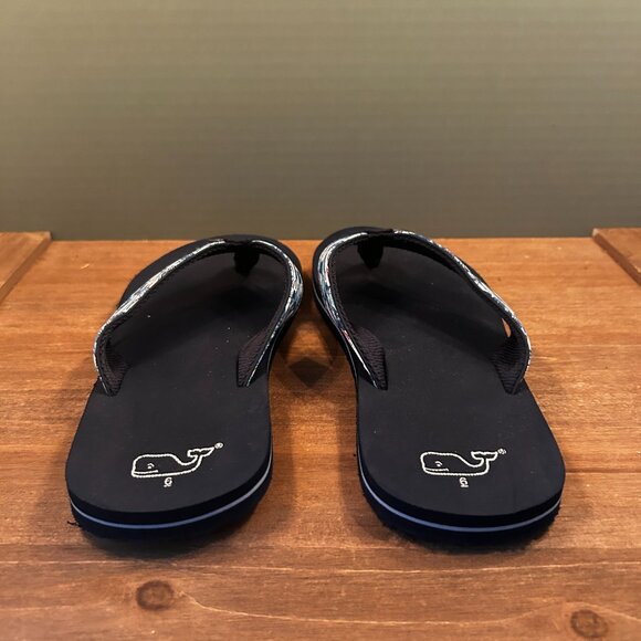 Vineyard Vines Womens Blue Fish Classic Flip Flops Sandals Size 6 - Picture 3 of 8